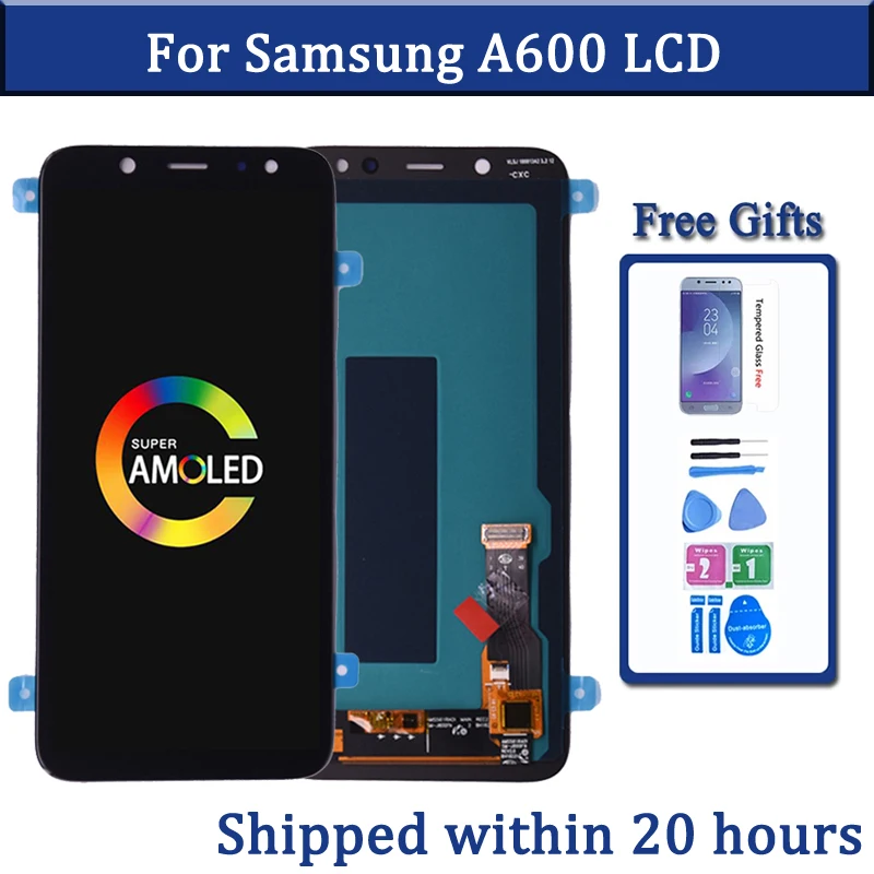 

Super AMOLED Display For SAMSUNG A6 2018 A600 A600F A600FN LCD with Touch Screen Digitizer Assembly