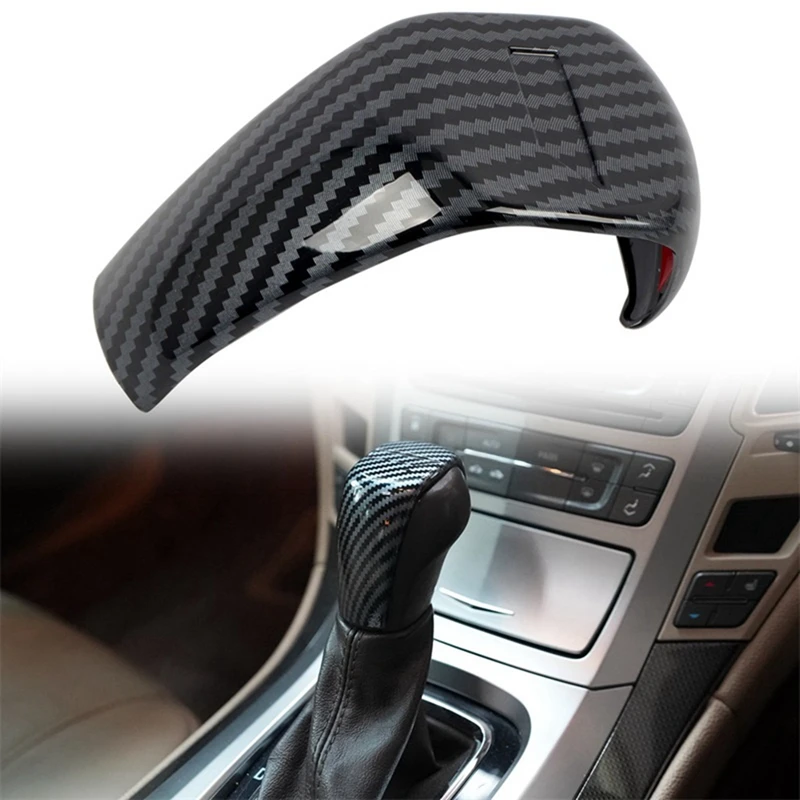 Car Gear Shift Knob Head Cover Trim Accessories Component For Cadillac CTS 2008 2009 2010 2011 2012 2013 - ABS Carbon Fiber