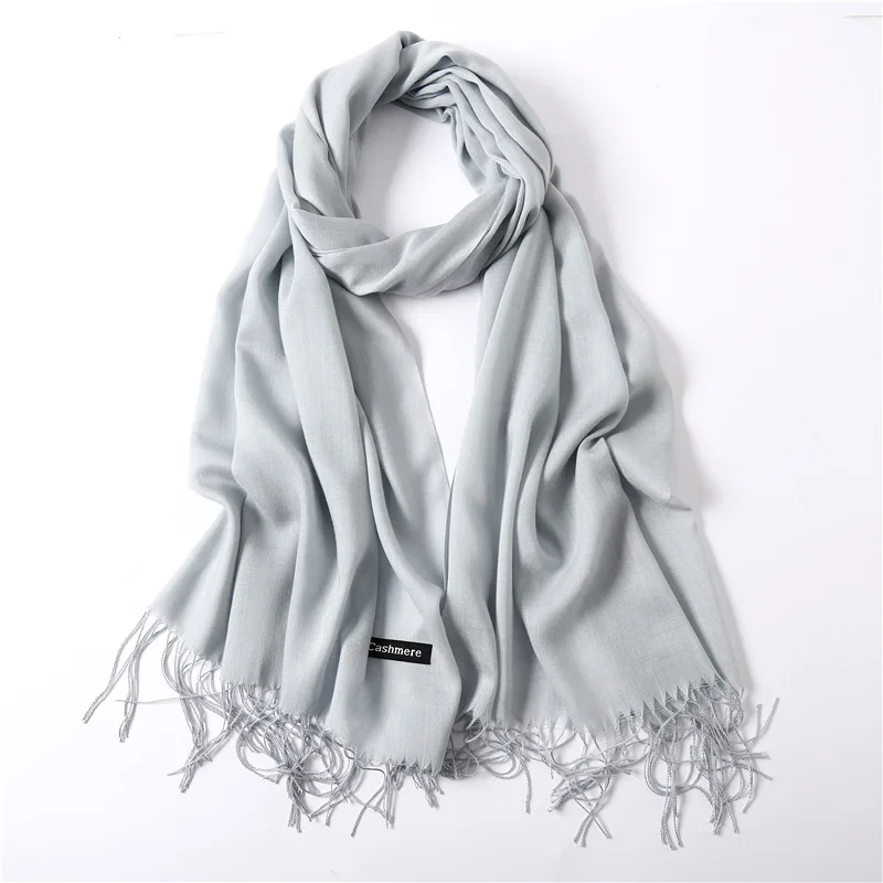 Fashion Solid Schal Frauen Kaschmir Weiche Winter Warme Schals Hijab Weibliche Lange Stirnband Schal Wraps Bandana Foulard 2022 Echarpe – Detail 15