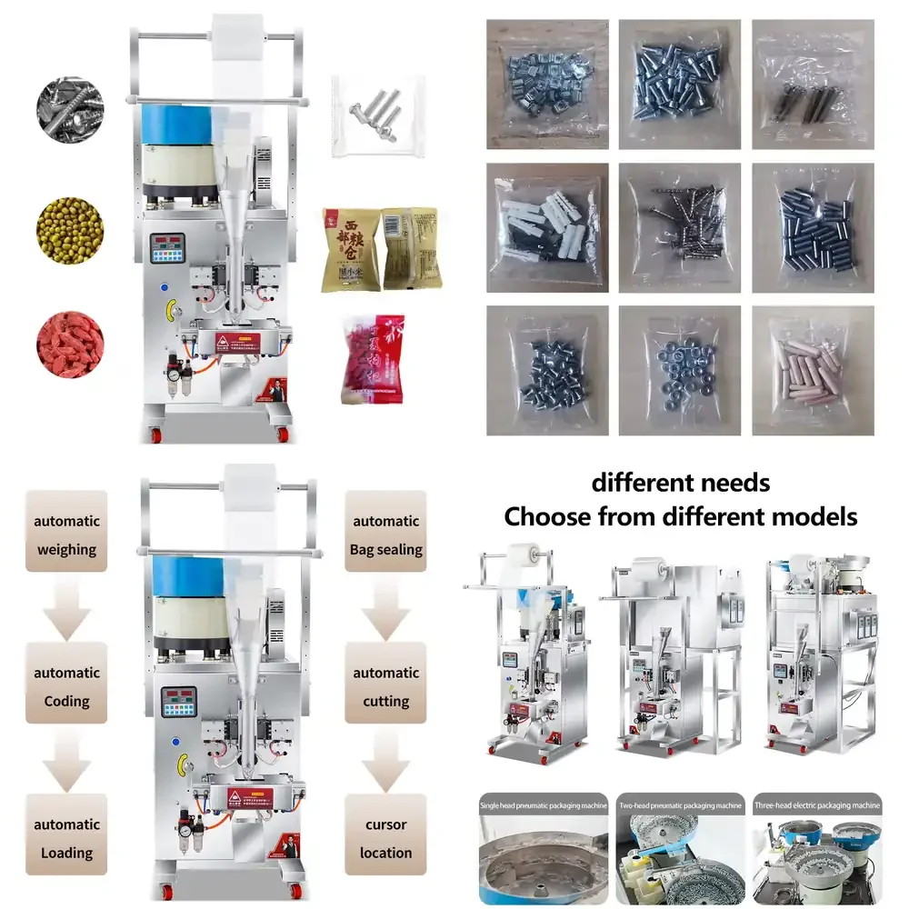 Automatic Hardware Nails Bolt Nut Screw Fiber Counting and Packaging Machine Plastic Button Packing Machine