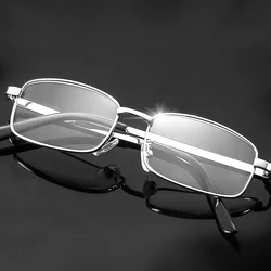 Reading Glasses Men Square Full Metal Frame Presbyopic Glasses Women Vintage Anti-Scratch Ultralight Eyewear Diopter 0 To +4.0