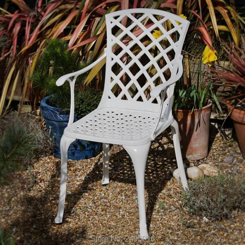 Set of 2pcs Outdoor Iron chair garden armchair Cast aluminum Patio furniture  for Blacony porch terrace waterpoof antirust