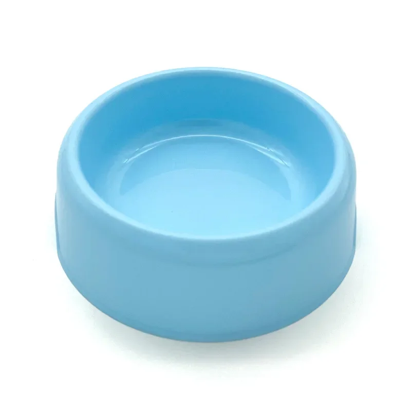 Solid Color Pet Bowl Plastic Dog Bowl Cat Bowl Round Singlebowl Thickened Eco-Friendly Dogbowl Pet Supplies Dog Accessories