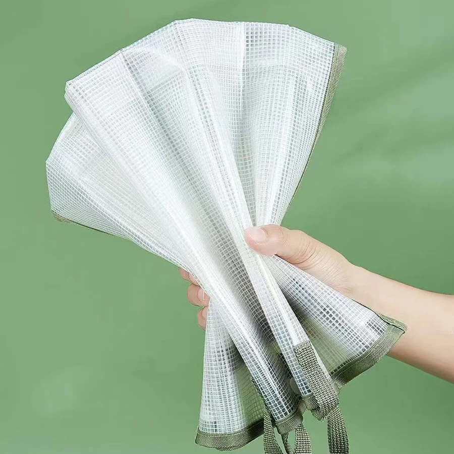 Spacious Organizer A4 Pocket Folders Widen Double-Layer Mesh File Storage Bag With Handle Transparent File Bag Large Capacity