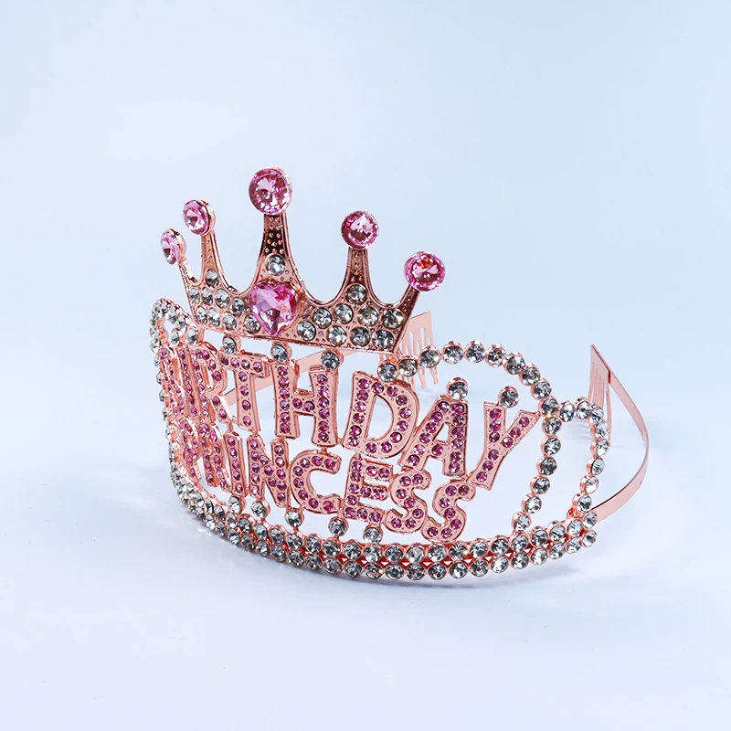 ZANLLOY Female Crown Rhinestone Crystal BrideCrown Tiara Birthday Anniversary Decoration Happy Party Supplies
