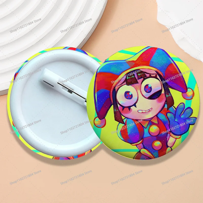 The Amazing Digital Circus 58mm Round Badge for Backpack Clothing Anime Cartoon Fashion Badges Students Decorative Badge Gifts view 2