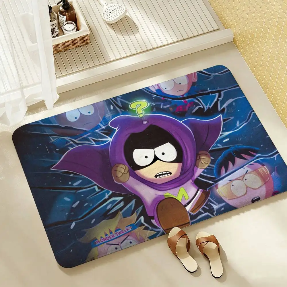 S-outh P-Park  Shower Room Absorbent Small Floor Mat Soft Comfortable Decorative Foot Mat