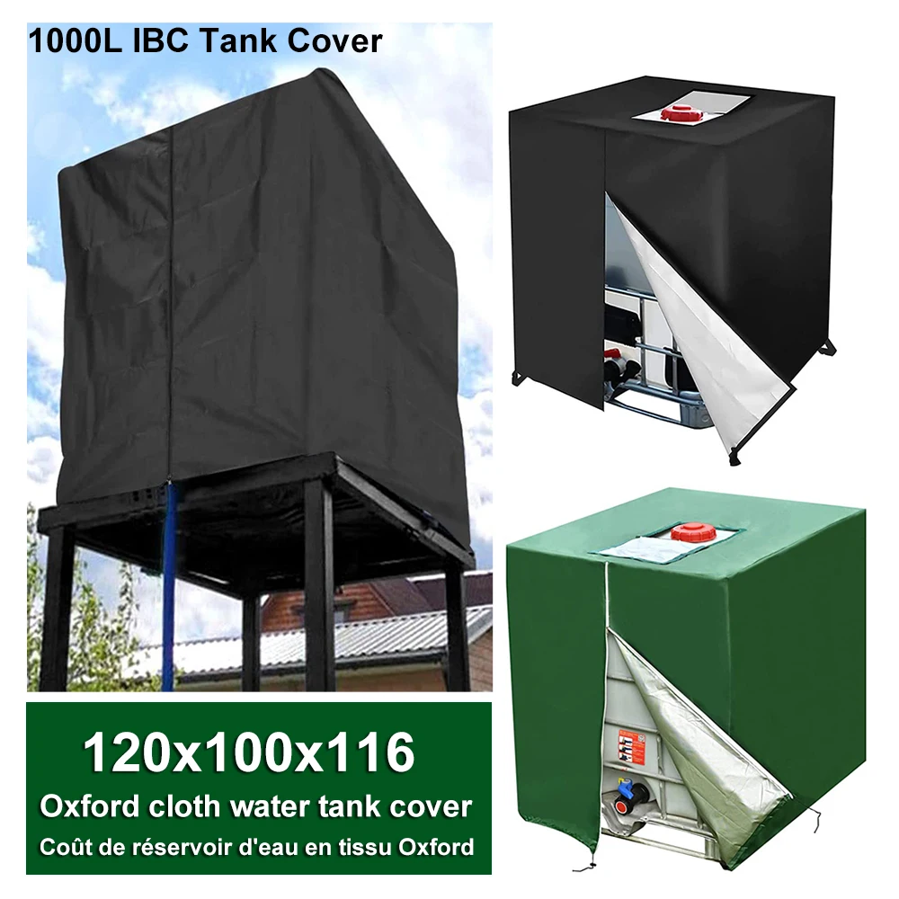 

1Pcs 1000L IBC Tank Cover Container Aluminum waterproof and Dustproof Cover Rainwater Tank Oxford Cloth UV Protection Cover