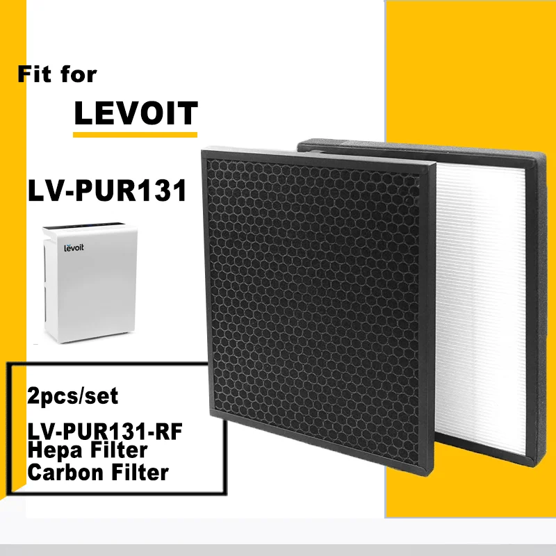 For LEVOIT Air Purifier LV-PUR131 Replacement Filter, HEPA & Activated Carbon Filters Set LV-PUR131-RF