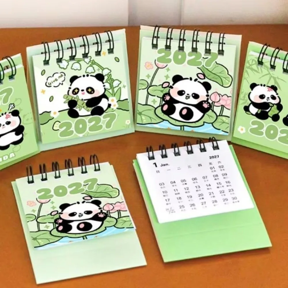Paper 2027 Desk Calendar Portable Decorative Display Mini Calendar Yearly Format Date Checking Daily Planner Calendar