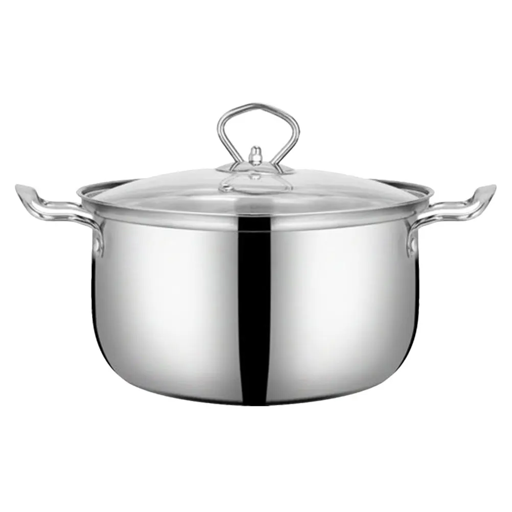 

Stainless Steel Soup Pot 24cm Non Stick Anti Overflow Design for Induction Gas Cooktops Easy Clean Kitchen Cooking Pots