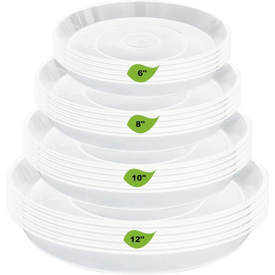 

20 Pack Plant Saucer Tray 6 8 10 12 inch Plant Saucers for Indoors Outdoor Plastic Heavy Duty Drainage Drip Water Trays for Pla