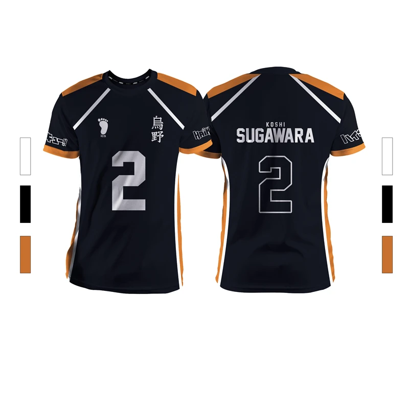 Balck Summer New Men's Sports Fashion Casual Comfortable Breathable Volleyball Anime Unisex Short Sleeve Round Neck T-Shirt Tops image 4