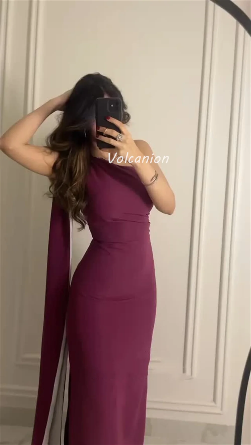 تخصيص النمط الصيني الرعوية الشيفون رايات Ruched مستقيم واحد الكتف فساتين طويلة فساتين مناسبة مخصصة جودة عالية