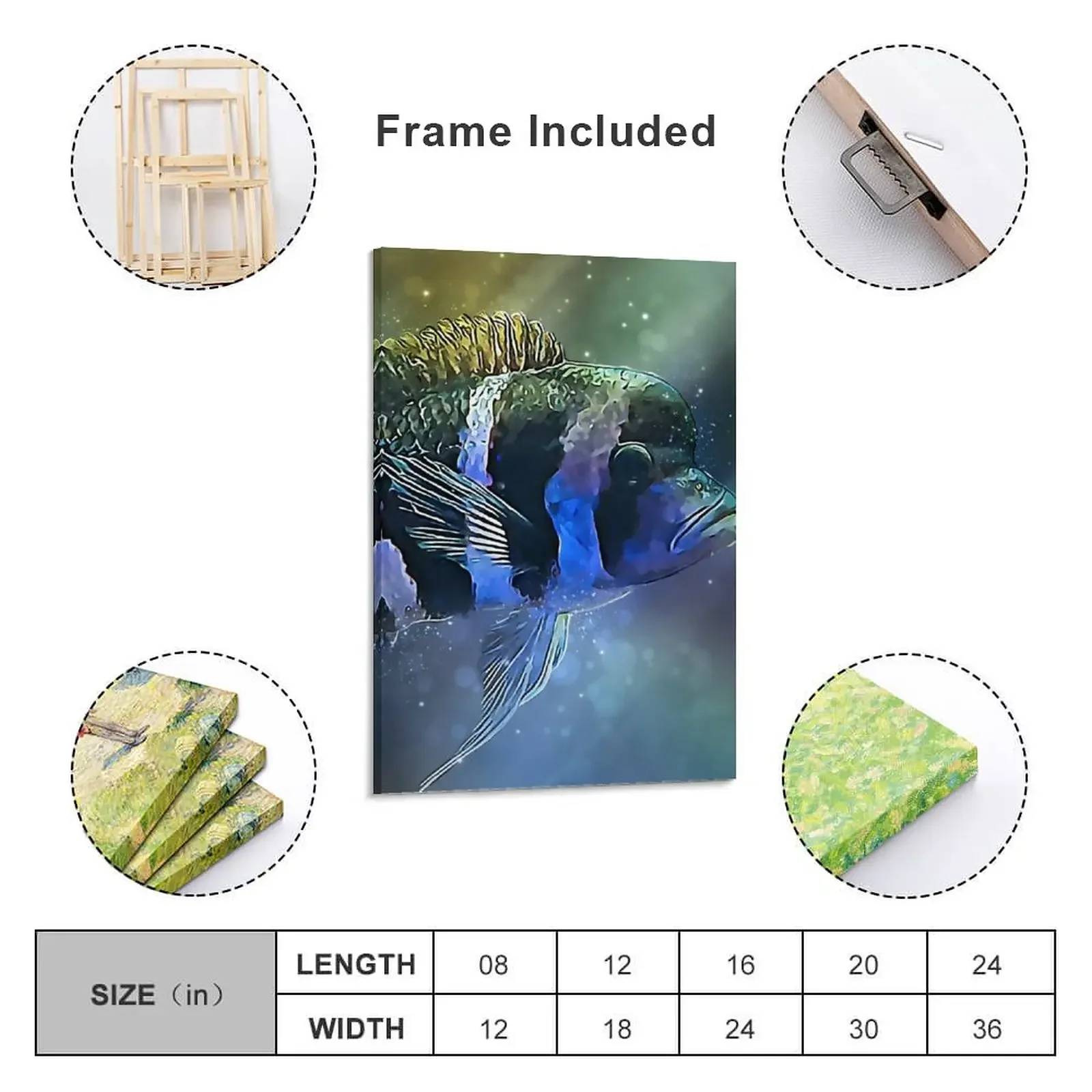 Frontosa Cichlid Canvas Painting korean room decor home decors accessories