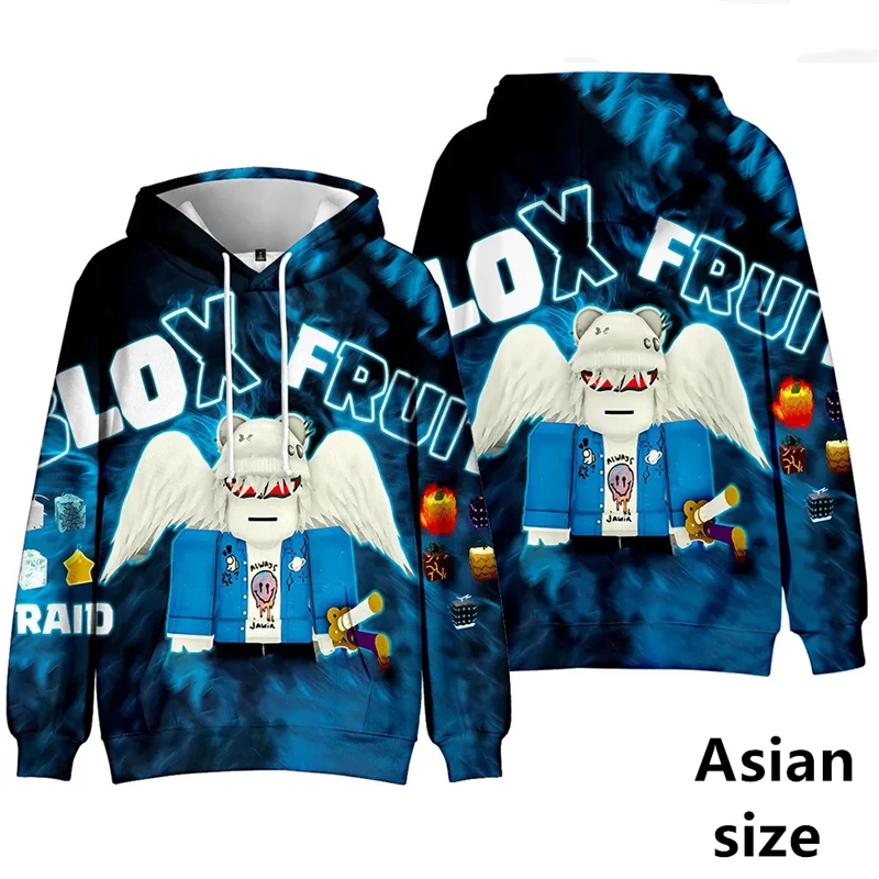 

Fashion New Animation Cartoon Game Blox Hoodie Fruits Casual Best Gifts Long Sleeve Sweatshirt 3D Digital Print Men Kids Clothes