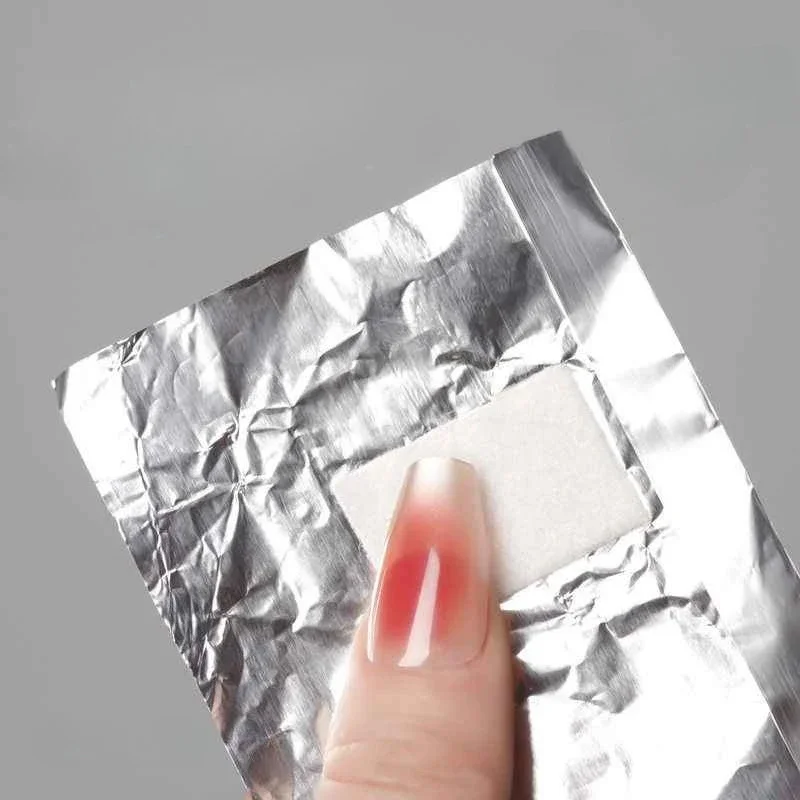 100pcs Remover อลูมิเนียมฟอยล์เล็บสําหรับ Soak Off เจลอะคริลิคทําความสะอาดมืออาชีพด้วยผ้าฝ้าย Pad เล็บเครื่องมือ