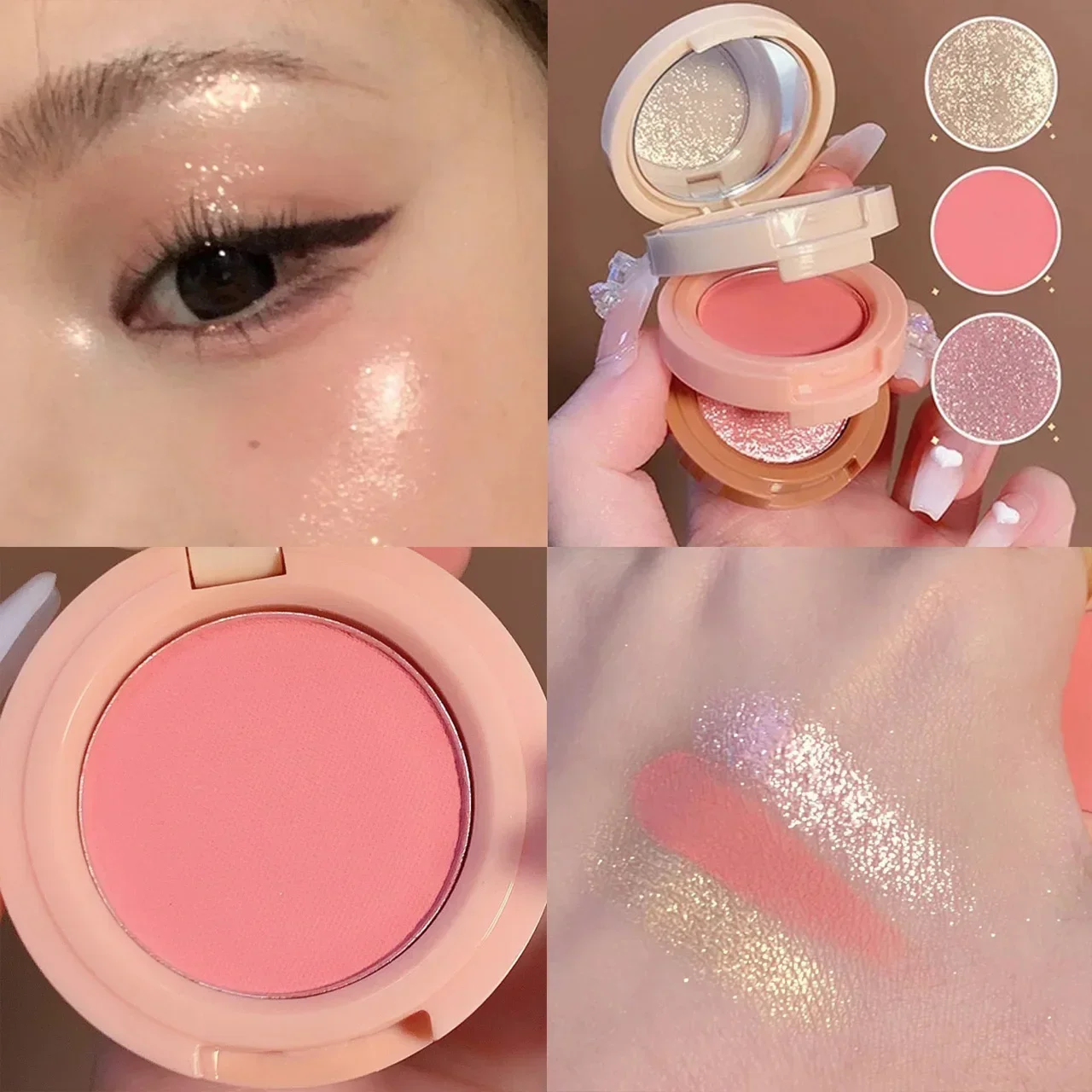 Palette de maquillage Rouge à reflets, Blush, Contour, ver à soie, fard à paupières, visage, mat, paillettes, Pigment, ligne de cheveux, poudre à sourcils, 1 pièce