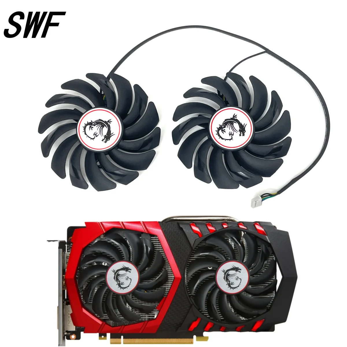 New 2PCS/set 85mm PLD09210S12HH 4Pin Cooler Fan Replacement For MSI GTX 1050Ti GTX 950 2GD5T OC Graphics Card Cooling Fans