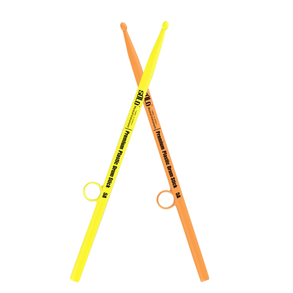 Standard 5A Premium Plastic Drum Sticks,Fancy Anti-drop Drumsticks,Sound Pure Percussion Stick for Jazz/Snare Drum,Yellow/Orange