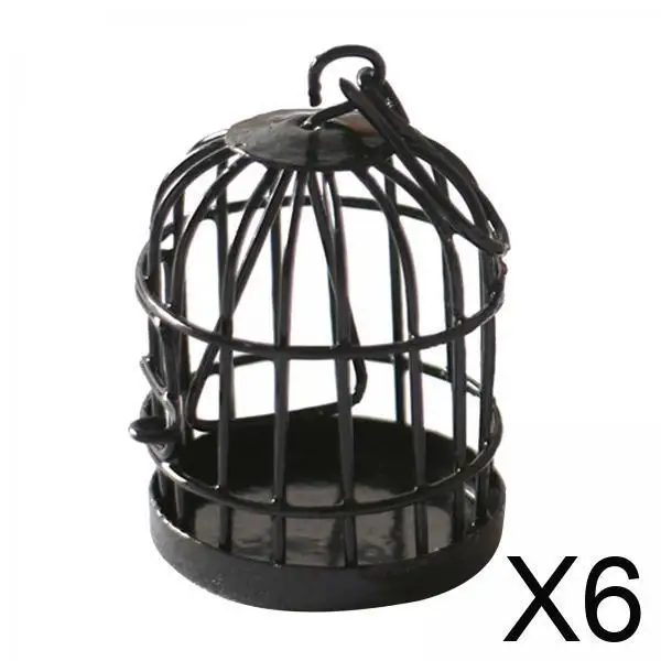 

6x 1:12 масштаб кукольный домик миниатюрная металлическая клетка для птиц имитация модели