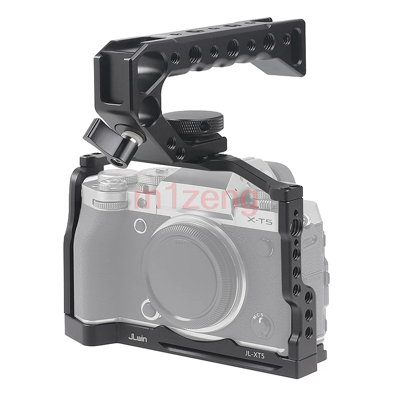 XT5 سبيكة قفص أرنب تلاعب مقبض الذراع دعم قوس استقرار hotshoe ل فوجي فيلم X-T5 كاميرا فيديو led ميكروفون ترايبود
