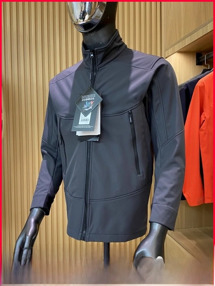 

Outdoor Men's Fce Lined Soft ell Jaet Windproof Water Resistant Zipper Closure Long Sve Youth Faion Autumn Winter...