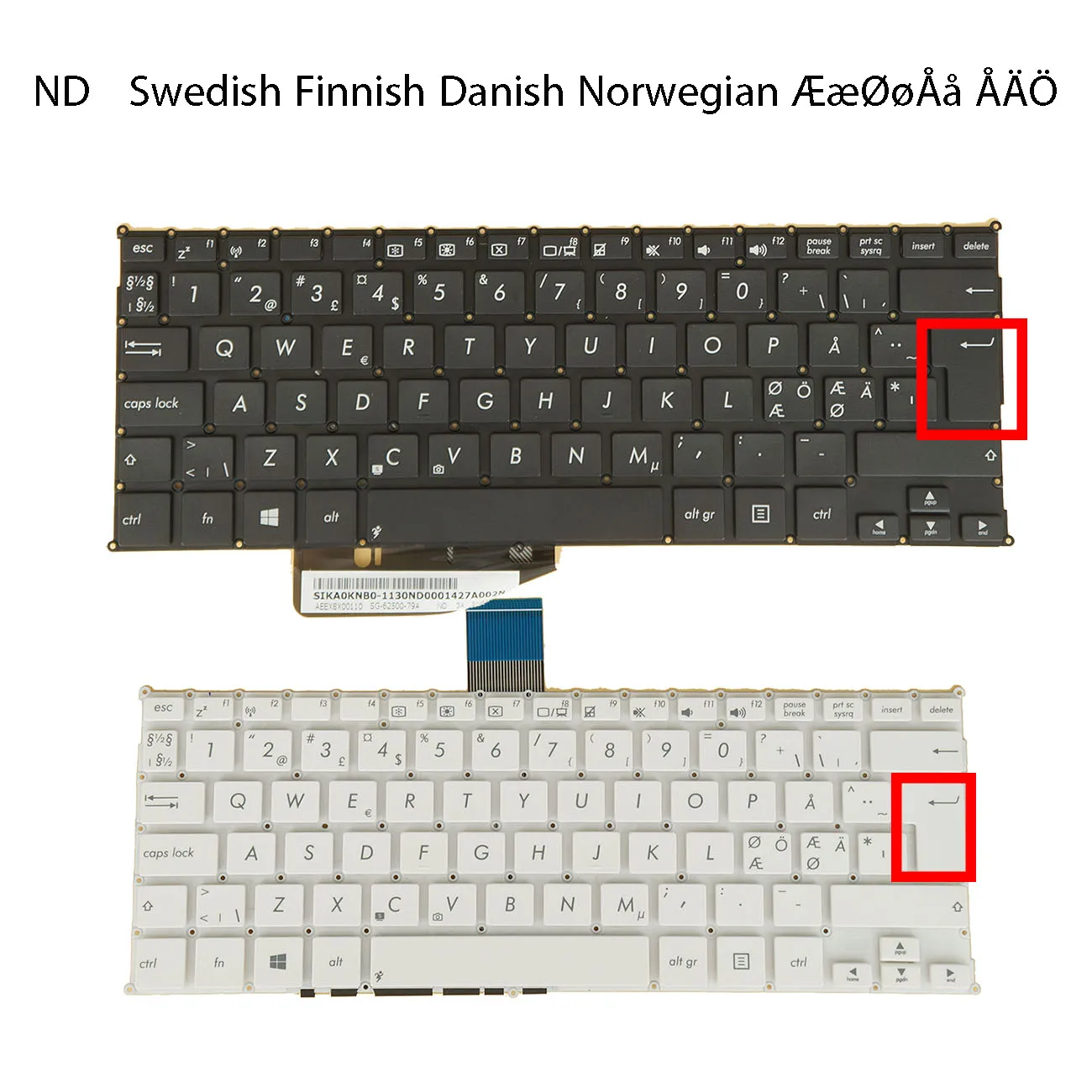 Teclado nórdico sueco, finlandés, danés, noruego para ASUS F200CA F200LA F200MA X200CA X200LA X200MA R202CA R202LA R202MA