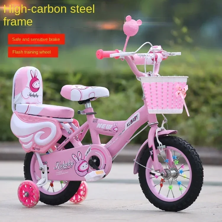 

12 Inch Children Bike 2 To 9 Years Bike Baby Bike Princess Kids Bicycles Girls Boys Sensitive Double Brake Flash Training Wheel