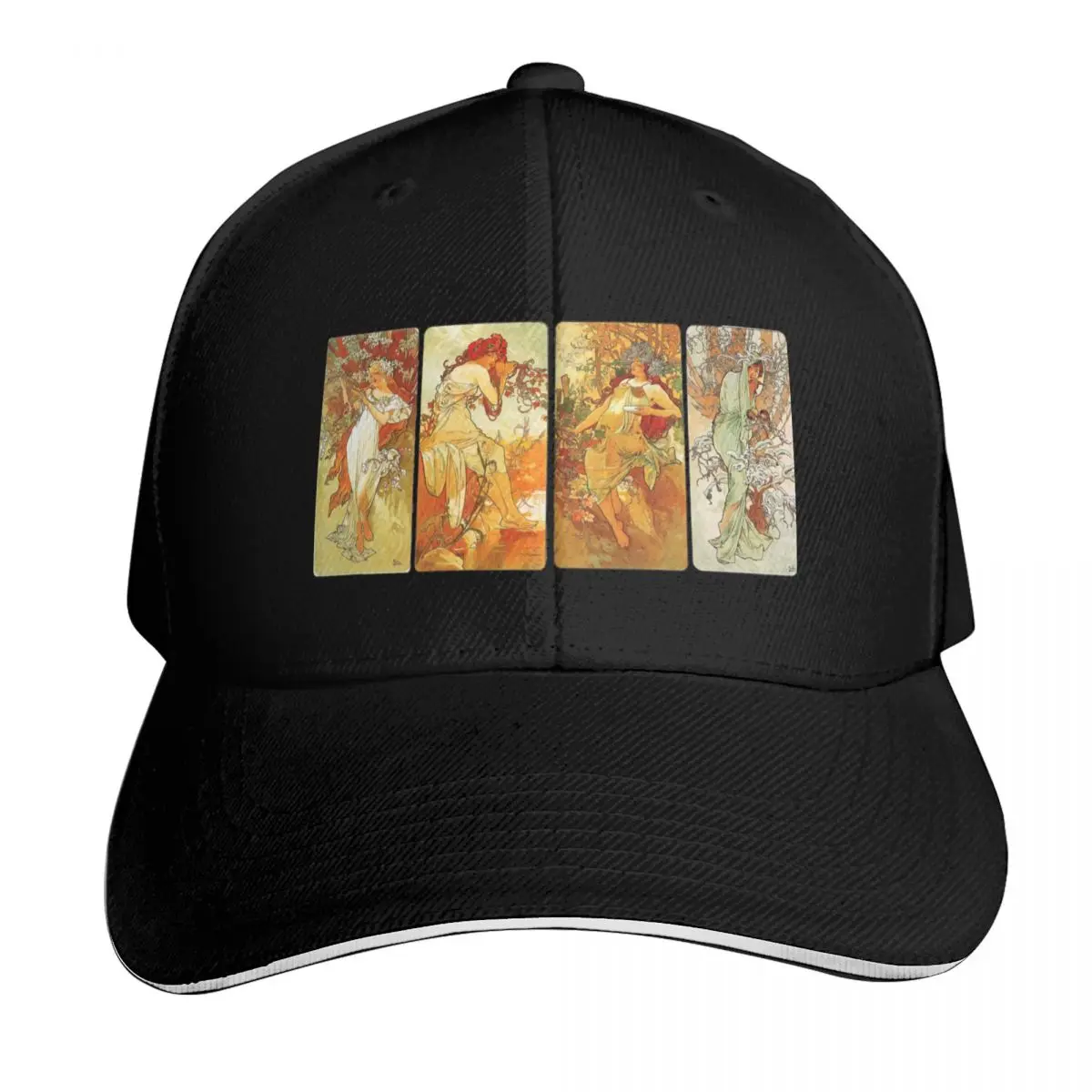 

Alphonse Mucha vintage Baseball Cap Designer Hat Golf Hat summer hat Golf Women Men's