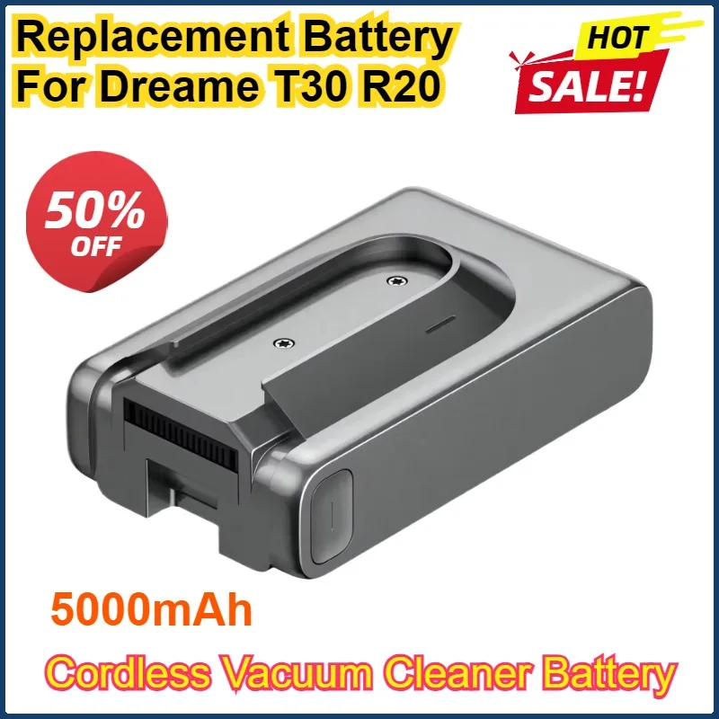 

5000mAh Replacement Battery for Dreame T30 R20 Cordless Vacuum Cleaner Rechargeable Removable Cordless Extra Battery Pack