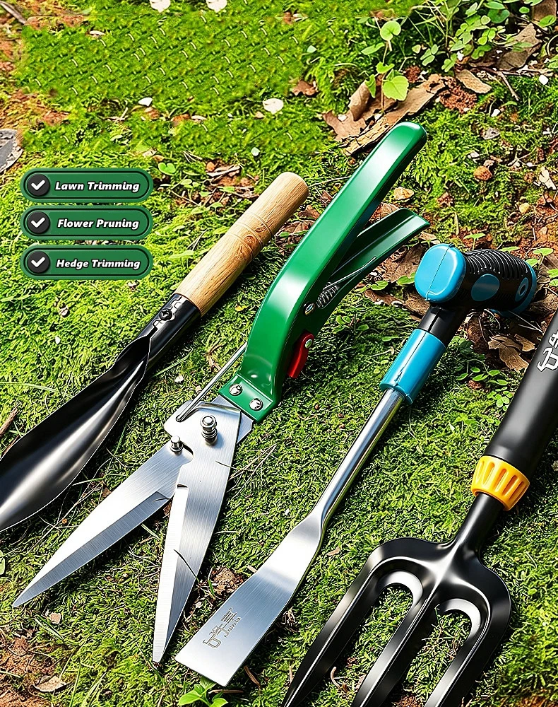 Edelstahlklinge Grasschere, Arbeitsersparnis, Federbelasteter Heckentrimmer, Handgehaltener Rasenmäher für Gartenarbeiten im Hinterhof – Detail 1