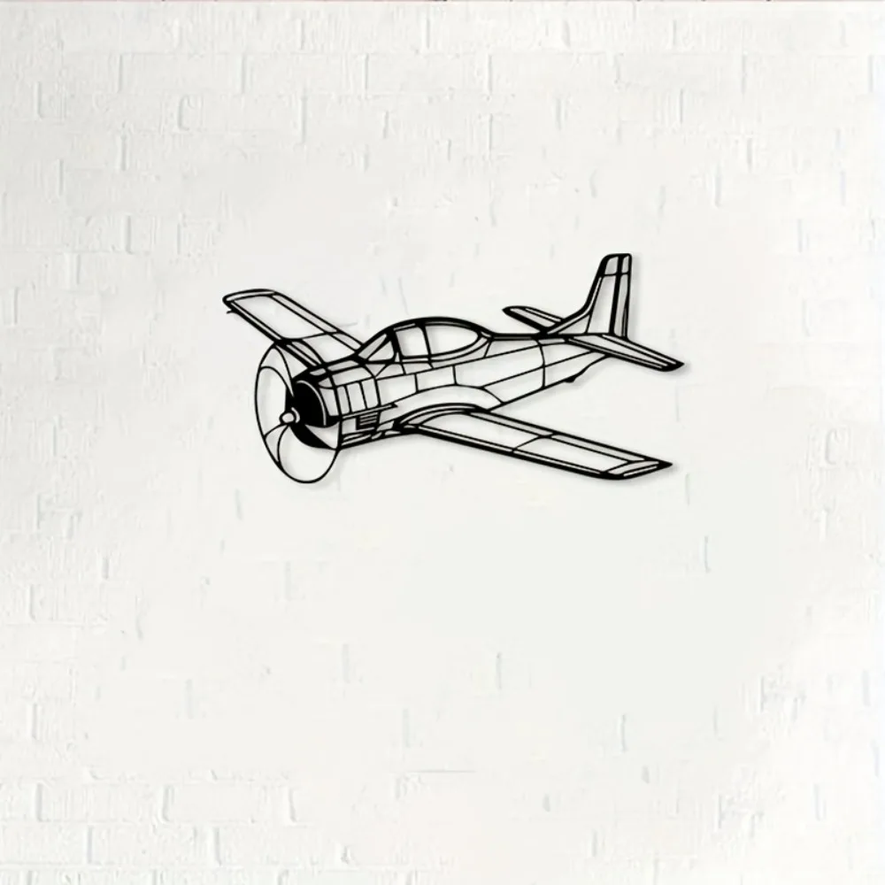 T-28 Trojan Iron Wall Art Aerospace Metal Sculpture Mural Living Room Trainer Lovers Housewarming Rustproof Gift Ornament