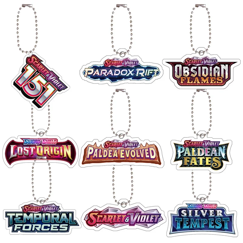 Cartoon Pokemon Series Ptcg Live Logo Diy Acrylic Keychain Creative Game Collection Card Self-Made Bag Decoration Pendant Gift