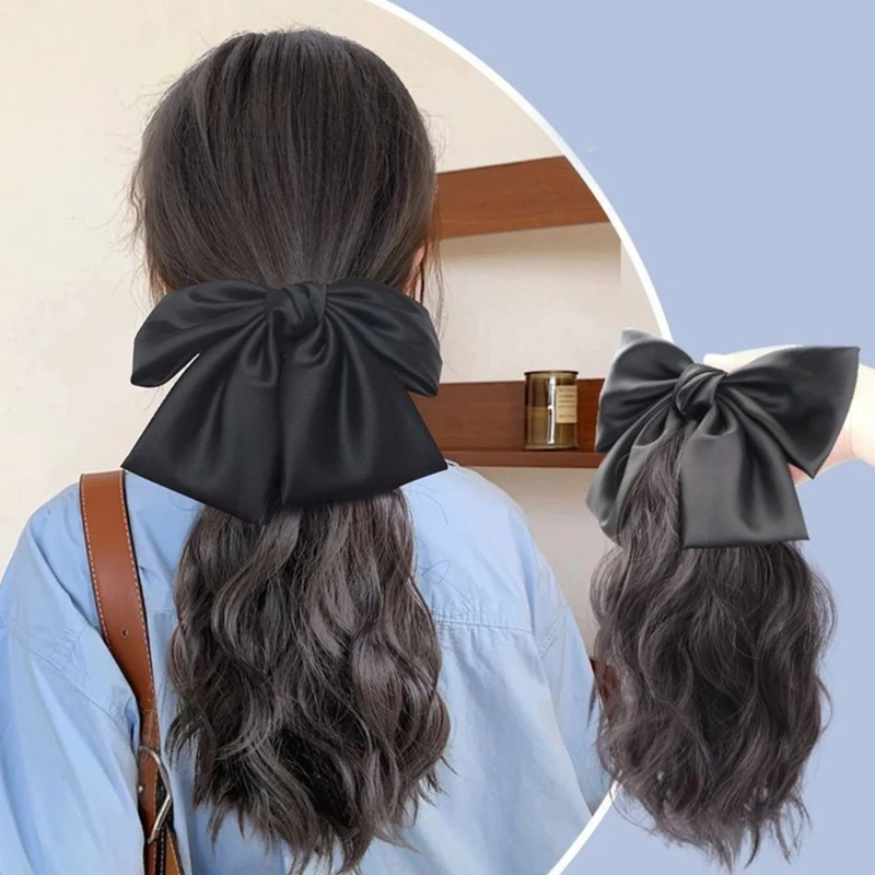 Synthetische Pferdes chwanz Haars pange Brunnen Pferdes chwanz Haar verlängerungen Bowknot natürliche lockige Haar verlängerungen elegante Haar