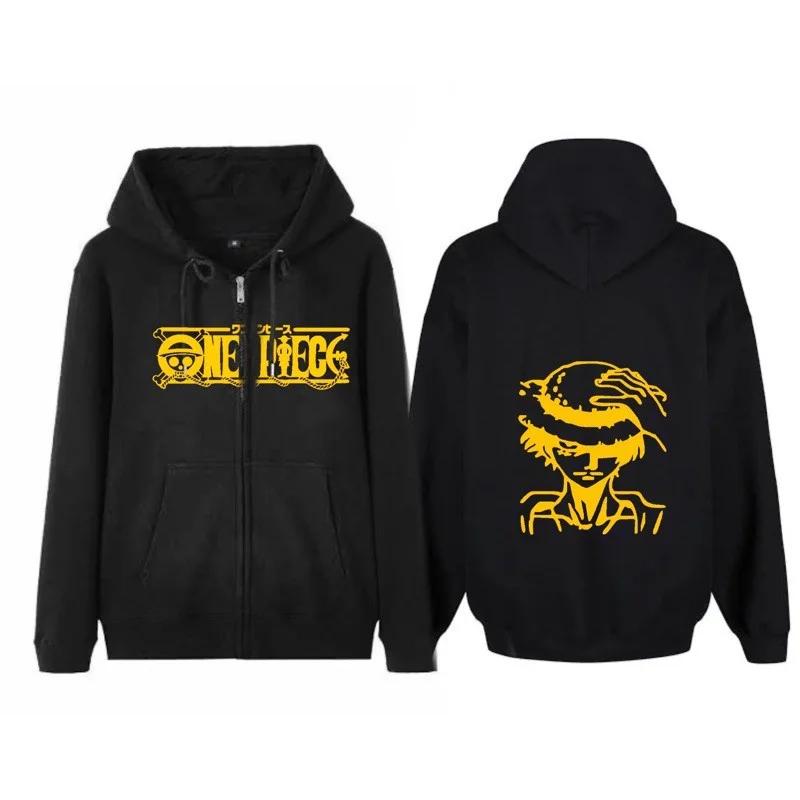 

One Piece Fashion Casual Printed Hooded Sweater Unisex Zipper Jacket Street Style Loose Casual Cosplay Sweatshirt Spring and
