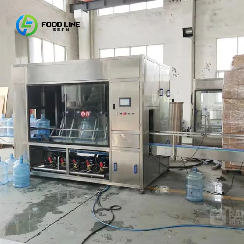 Customized Automatic 5 Gallon Bottle Washing Machine Stainless Steel High Pressure Barrel Washer for Drinking Water Jar Cleaning