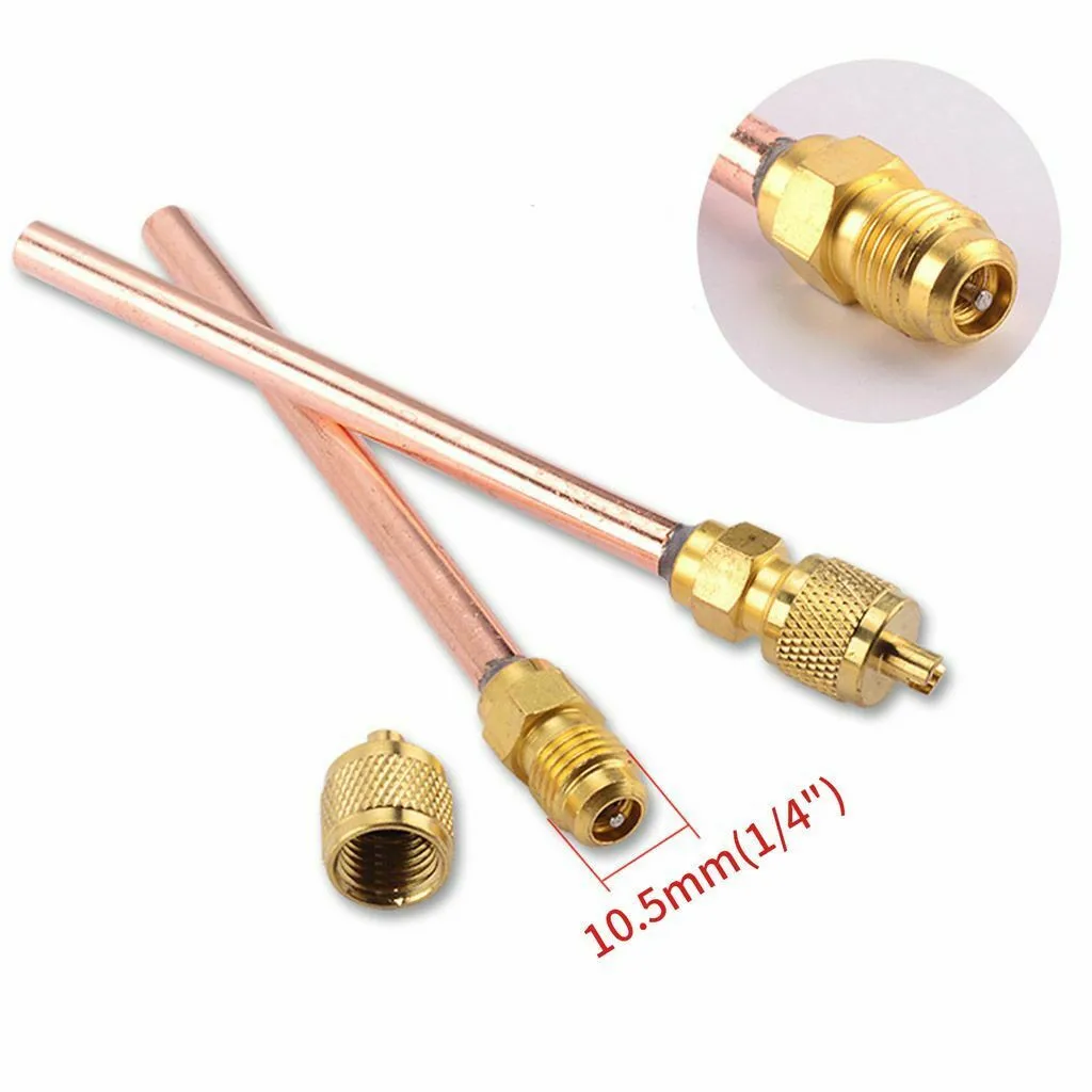 5Pcs/Set Air Conditioner Refrigeration Access Valves Copper Tube Filling Parts For  Air Conditioning Systems Maintenance