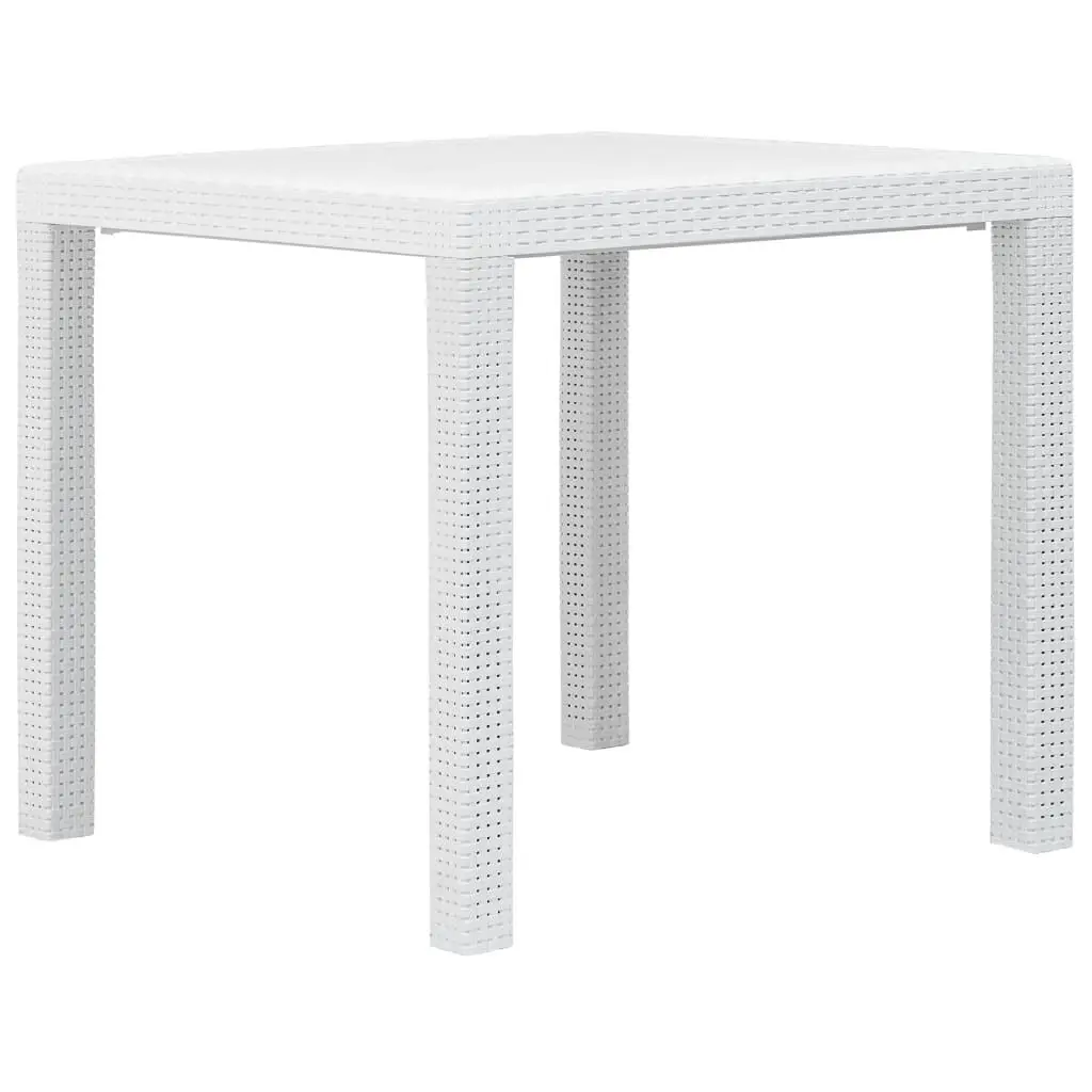 

Outdoor White Patio Table 31.1'' Rattan Style - Stylish Plastic Furniture for Gardens & Decks