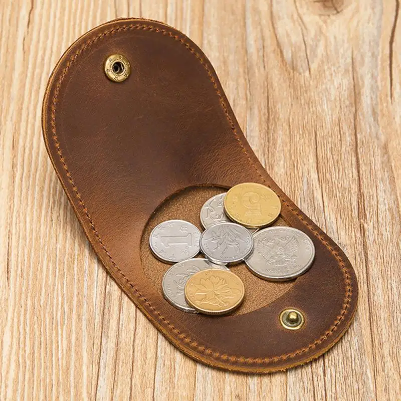 Kleine Echtleder-Münzbörse für Damen, Mini-Geldbörsen für Kinder, Geldklammer mit Verschluss, Clutch-Hobo-Taschen, Geschenkbeutel für Herren, Neue Handarbeit – Detail 3