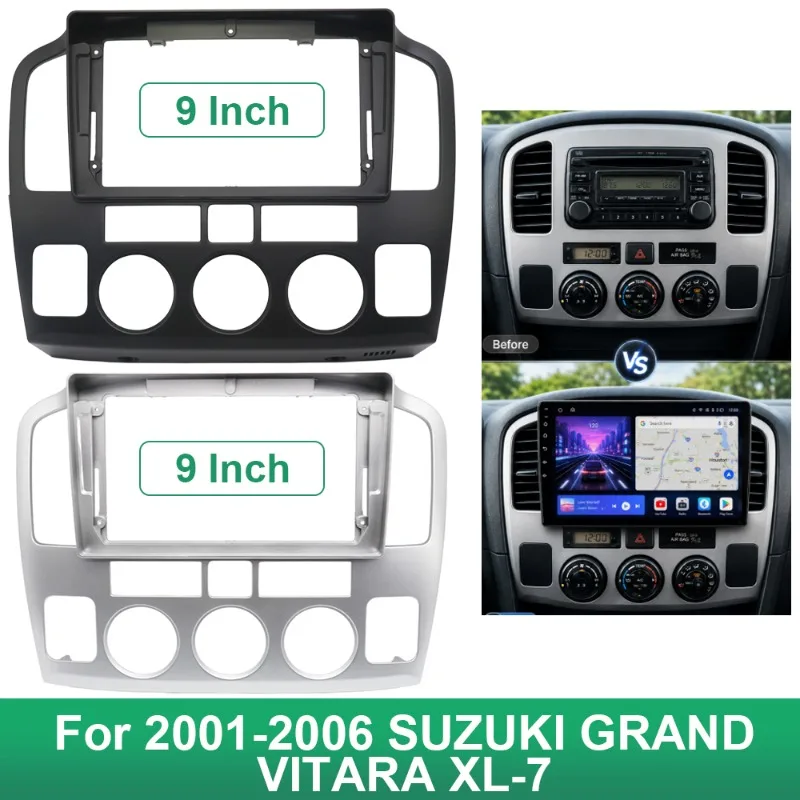 9 Inch Car Stereo Dashboard Panel For Suzuki Grand Vitara XL-7 2001-2006 Radio Mounting Frame Trim Kit
