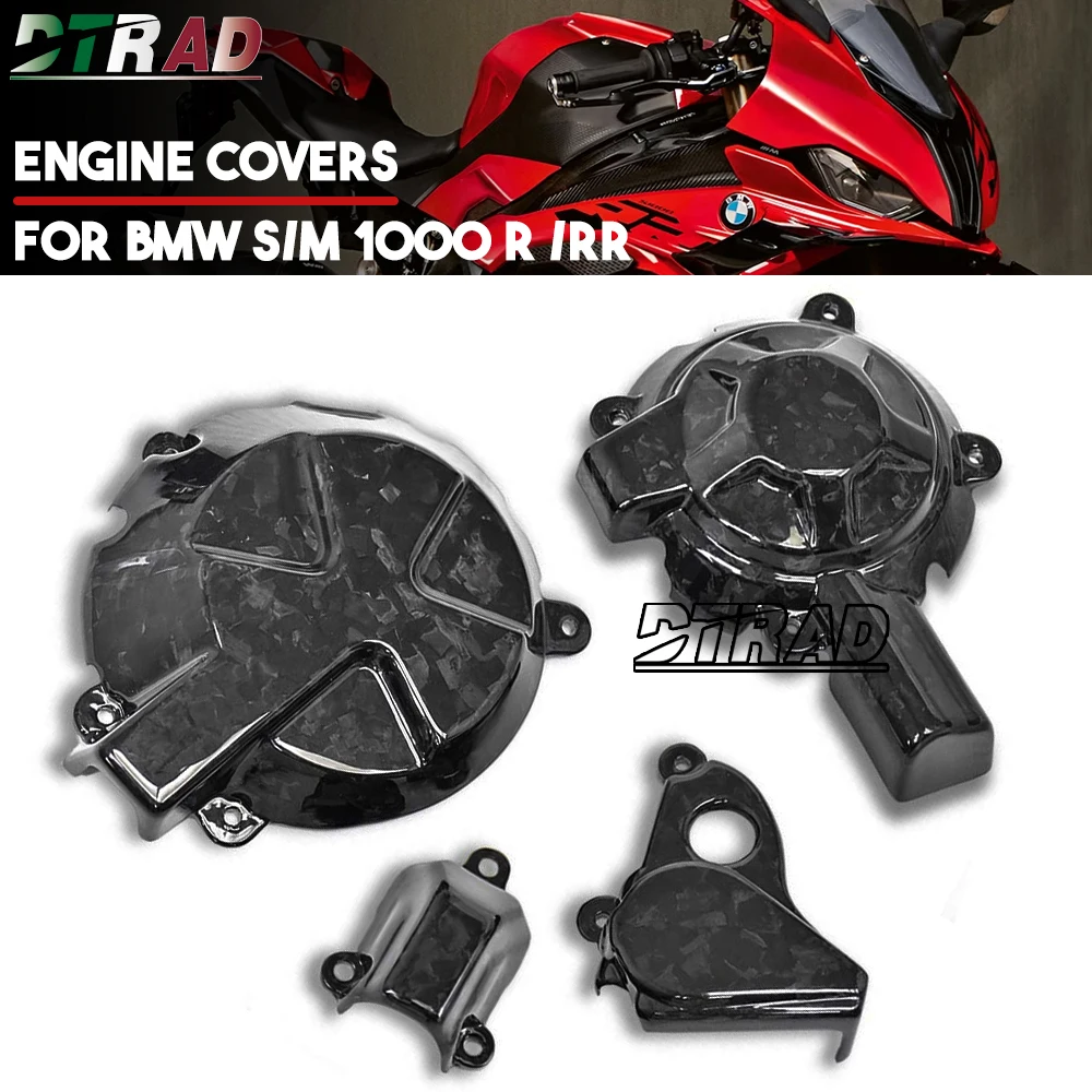 Forged Gloss For BMW S1000RR S1000R M1000RR M1000R 2021 2022 2023 Carbon Fiber Left Right Engine Covers Motorcycle Accessories