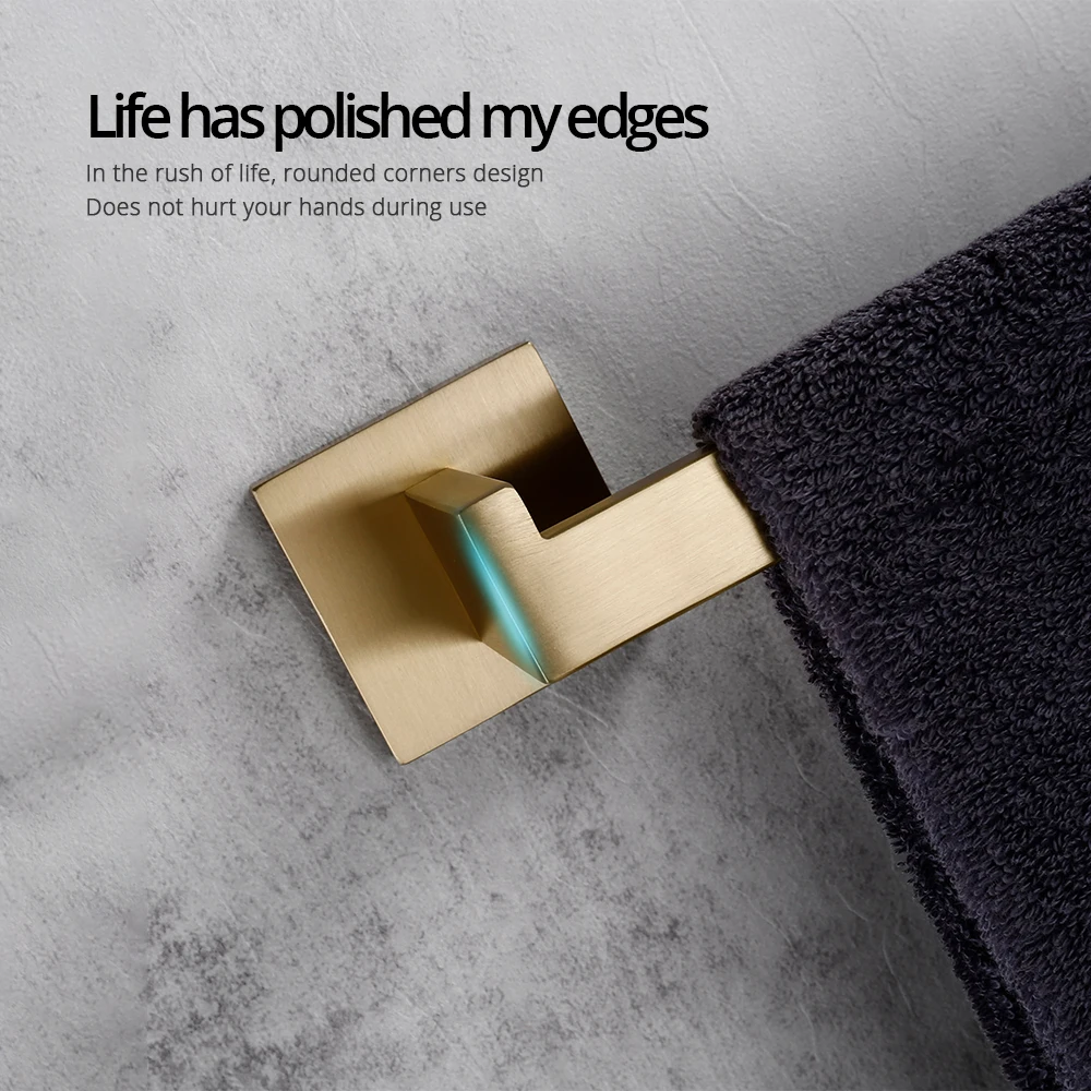 Bagnolux Towel Holder For Bathroom Wall Mounted Black Towel Bar Brushed Gold Bathroom Accessories Matte Black Towel Rack view 3