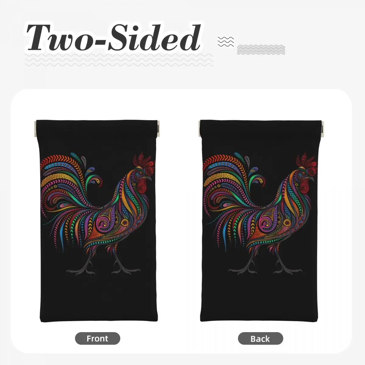 Sunglasses Pouch Colored Texture Cock Rooster Eyewear Bag Eyeglass Case Storage Glasses Holder Squeeze Top Eyewear Storage