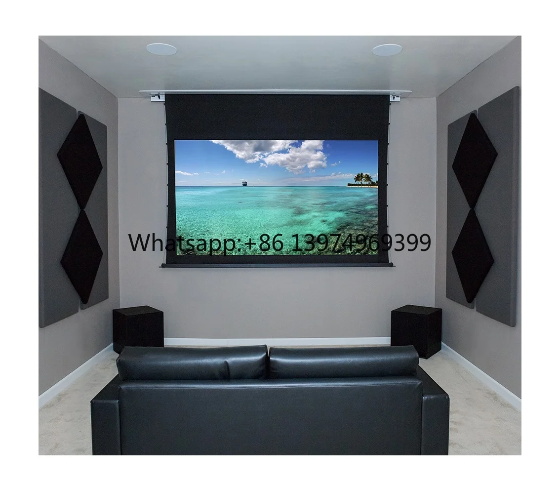 120 Inch Electric Motorised Projector Screen with ALR Fabric Matte White 16:9 Recessed Projection Screen