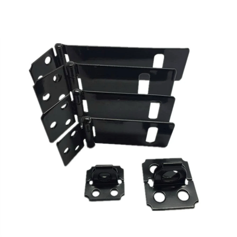 

5pc 5 Inches Iron Padlock Hasp Door Clasp Hasp Lock Latch Security Closure For Gates Sheds Garage Doors Storage Black