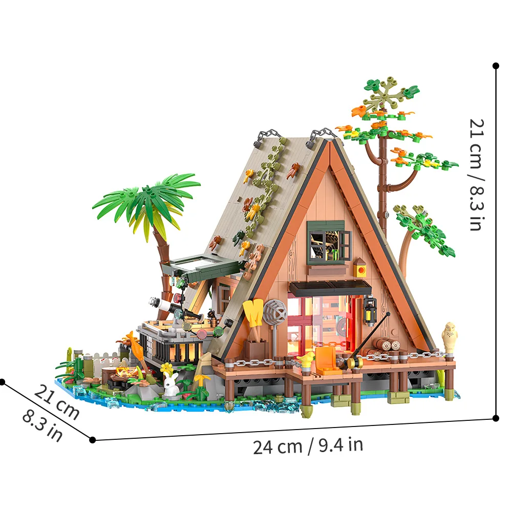 Ideas A-Frame Tree Cabin 1486PCS Collectible Display Set Buildable Kit Building blocks for Nature Lovers Adults Kids Gift