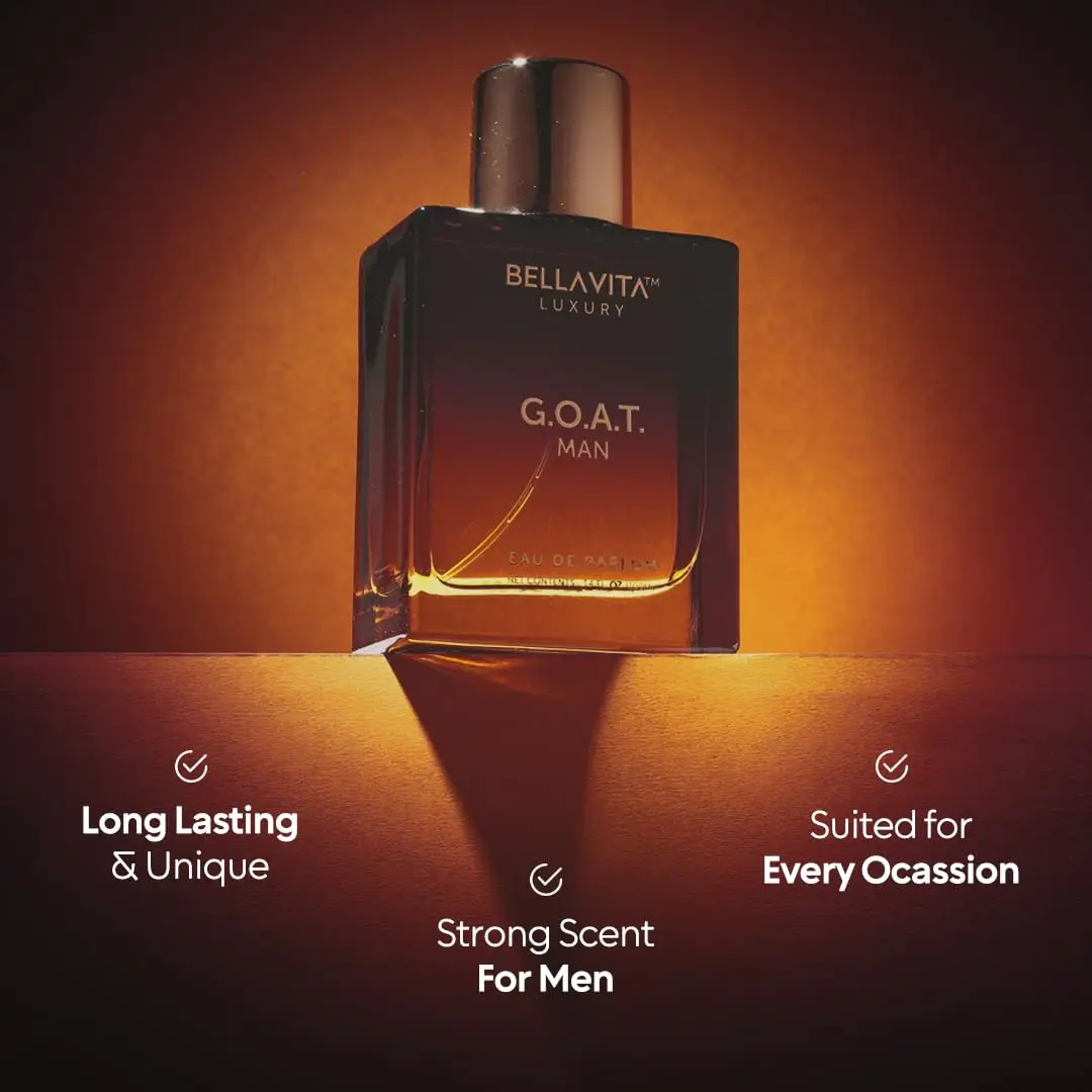 BellaVita Luxury G.O.A.T. Men's Eau De Parfum 3.4 Fl.oz Natural Refreshing Notes Bergamot Long Lasting Fragrance Natural Cologne view 4