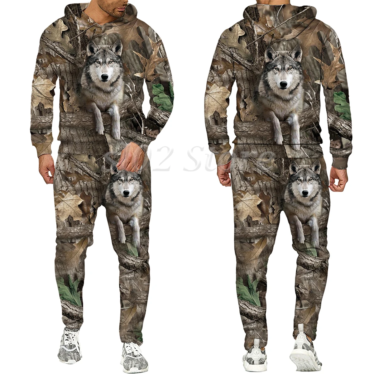 Casual Camouflage Hunting Animal Wild Boar 3D Hoodie Sweatshirt / Men\'s Tracksuit 2 Piece Set Sportwear Men Clothing Suit