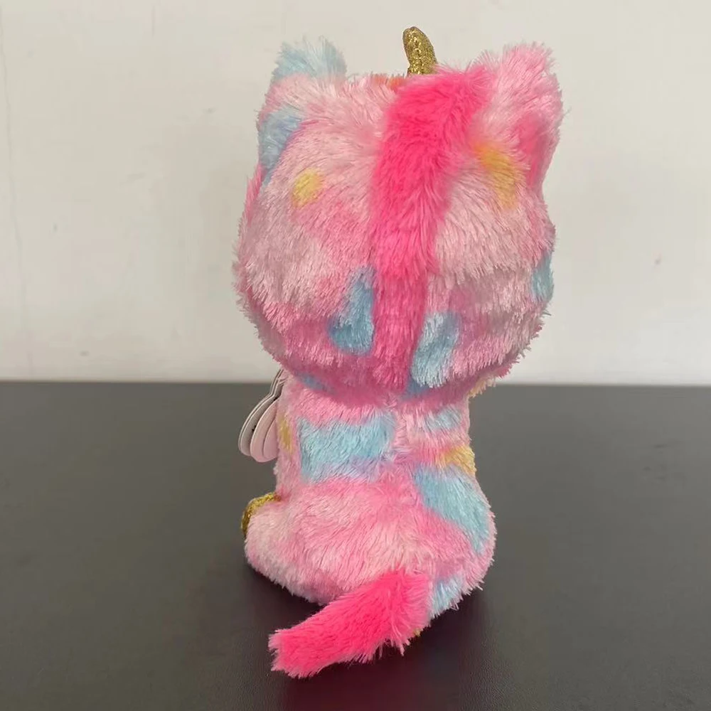 Ty Beanie Boos Brinquedo de pelúcia Fantasia O Unicórnio Rosa Boneca Animal Anime Coleção